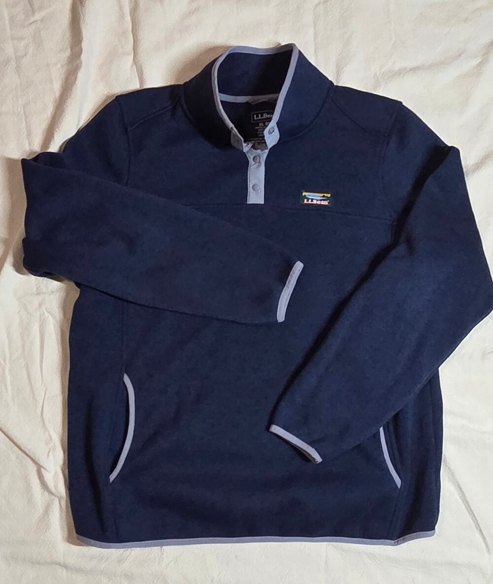 L.L. Bean Women's Misses XL Regular Sweater Fleece Pullover - Navy Blue